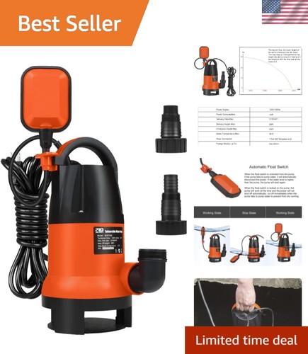 Sump pump 1hp 3700gph - sump, pump,