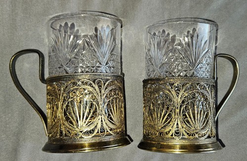 Porte verre russes filigrane - russes,