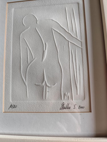Peinture relief encadrée - peinture,