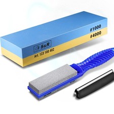 Pierre à Aiguiser Japonaise 1000/4000 + Pierre Affuter Grain 120/240 + Guide ...