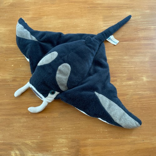 Doudou peluche raie manta noir - doudou,