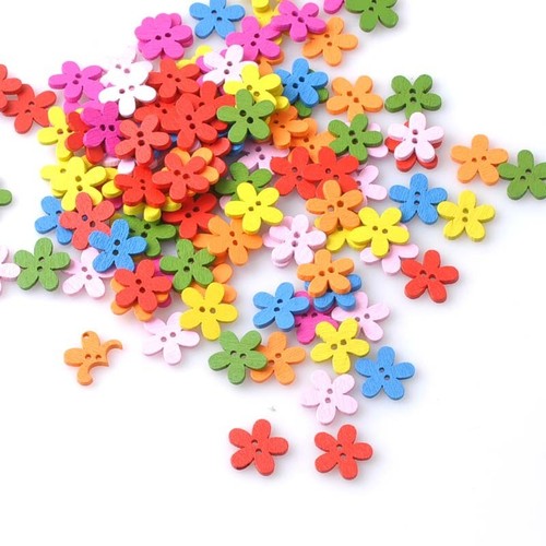 Bouton bois fleur - 10,