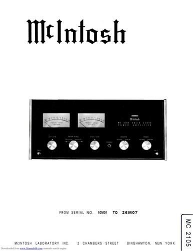 Manuel service mcintosh mc - service,