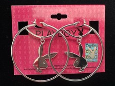 Playboy Y2K Deadstock Hoop Earrings 2”