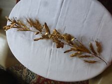 rare superbe ANCIENNE BRANCHE  BOUQUET D'EGLISE dorée raisin verre eglomisé blé