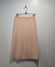 Vintage Claudine Size Small Lambswool Angora Blend Peach Pull On Sweater Skirt