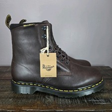 Dr. Doc Martens 1460 Pascal Mens Size 9 Leather Combat Boots WarmWair Brown