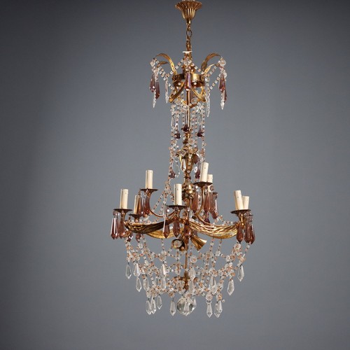 Lustre ancien bronze crystal - lustre,