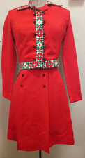 Vtg Lanz Original 1960s Red Folk Oktoberfest Boho Jumper Dress & Jacket Small