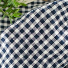 Lin lavé Elise Vichy Marine [au demi-mètre]