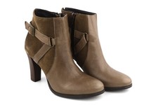 Jonak Bottes Femme UK6.5 EU39 En Daim Marron À Zip À Bout Amande Slim Boucle