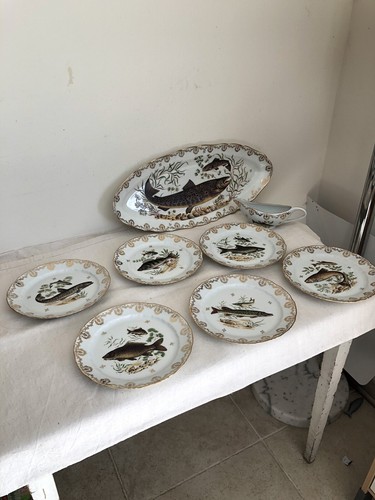 Service poisson assiettes - service, à