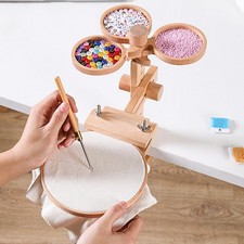 Cadre de broderie avec plateaux à perles, support rond pour point de croix,
