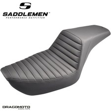 SELLE HARLEY DYNA / GLIDE SADDLEMEN Step-Up 896-04-171 2-Up Seat Noire GelCor...
