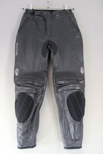 RICHA BLACK LEATHER BIKER TROUSERS WITH CE KNEE ARMOUR: WAIST 30"/INSIDE LEG 30"