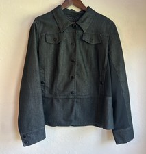 Marina Rinaldi Black Denim Jacket 27 (US 18W) Quiet Luxury Classic Silk Plus