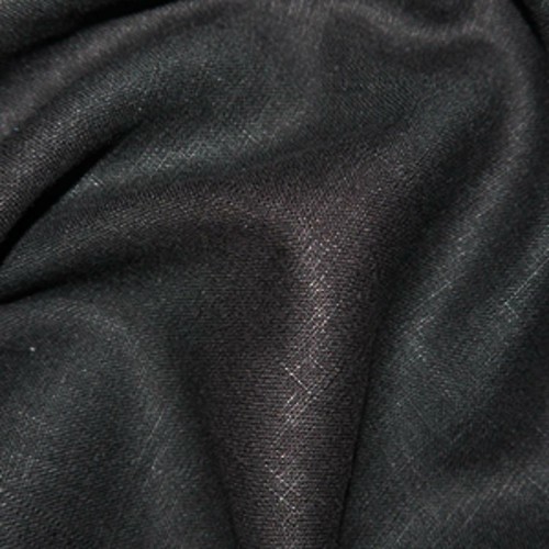Tissu lin lavé noir - lin,