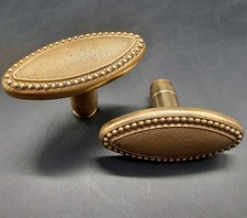 Ancienne Paire de Poignée, Bouton de Porte en Bronze Perlé Style Louis XVI n°3