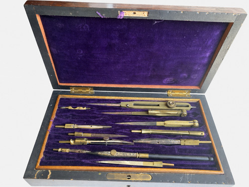 Ancien coffret compas - ancien,