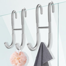 2Pcs Shower Door Hooks Hooks for Frameless Glass Door No Drill Over Door Hooks