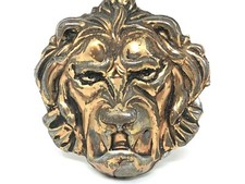 Balancier de Pendule & Horloge & Tête de Lion & Métal Doré & XIX ème Siècle 