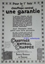 1931 ADVERTISING CENTRAL HEATING CHAPPE FOUNDRY RADIATOR WARRANTY AD
