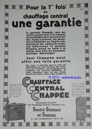 Publicite 1931 chauffage - publicite, de