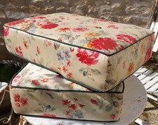 Pair of Vintage Floral Fabric Garden Cushions
