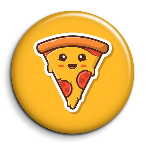 Pizza cute badge 38mm button - -,