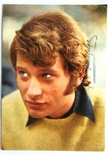 JOHNNY HALLYDAY - ORIGINAL AUTOGRAPH ON POSTCARD 15 X 21 cm - RARE - 1966