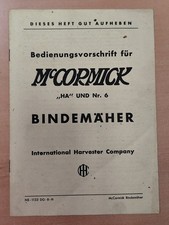 MC Cormick operating instructions HA and binding mower MK8