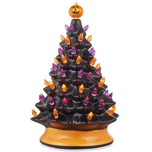Pre lit halloween tree - halloween,