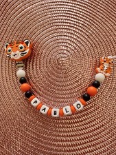 Attache tetine personnalisée  Tigre silicone 