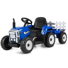 Tracteur Electrique avec Remorque pour Enfants 3 Vitesses Lumières LED Fonction