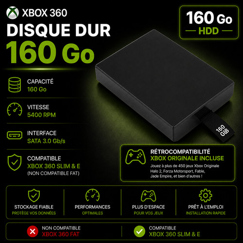 Disque dur xbox 360 slim - dur,