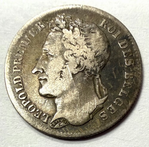 Pièce franc 1844 belgique - 1/4,