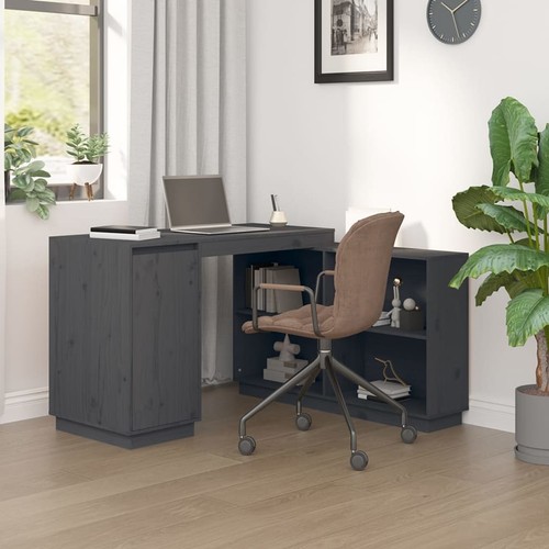 Bureau gris 110x50x75 bois - bureau,