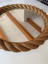 Grand miroir rond en corde