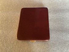 Étui à Cigarettes en Cuir lisse couleur Bordeaux   Vintage (1960)