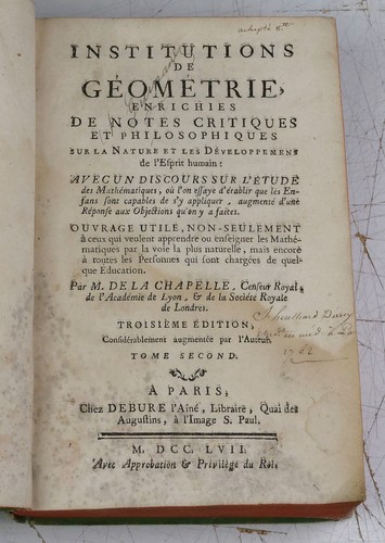Chapelle 1757 - de, la