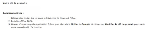 Clé microsoft office 2024