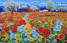 Athos Faccincani Serigrafia polimaterica su tela Cm 54 x 84 FAS36TN41 Toscana