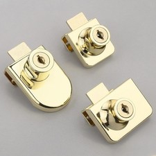 Élégant loquet de serrure doré pour portes vitrées pour vitrines et caves