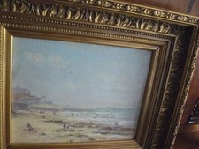 HUILE sur panneau"Bord de mer" encadree .