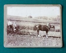Antique PHOTO Agriculture Labour furrow Wheat Horse Peasants Plough Fields