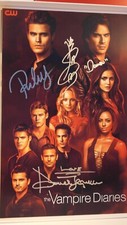 Signed Poster - The Vampire Diaries - Paul Wesley, Ian   - 11x17 -   + COA.