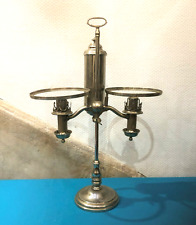 LOVE & HARVEY double quinquet lamp 19th century chrome metal brand oil bronze