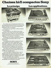 Publicité Advertising 720  1975  chaines hi-fi compactes Sony  