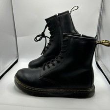 Dr Martens Zavala Y Womens Size 6 EU 37 Black Smooth Leather Combat Boot DISPLAY