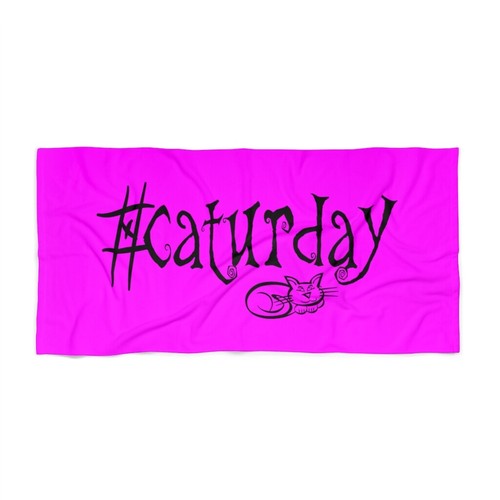 Caturday beach towel custom - beach,